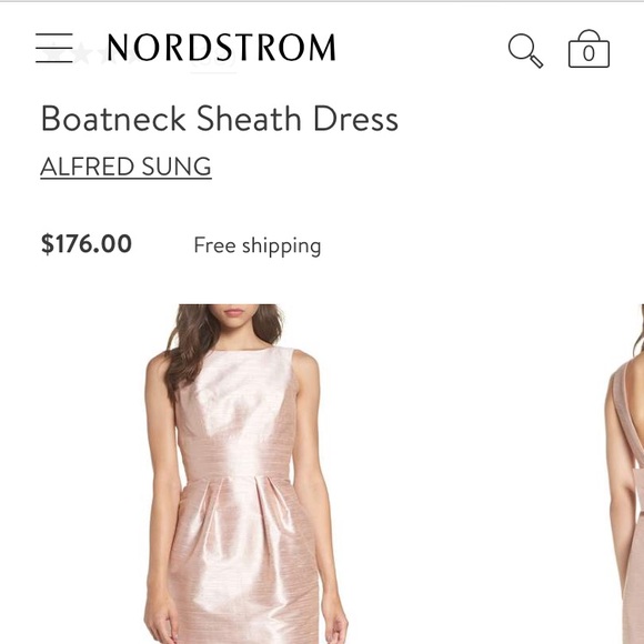 alfred sung boatneck sheath dress